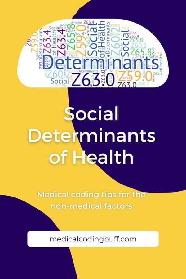 pinterest pin to show coding tips for assigning social determinants of health