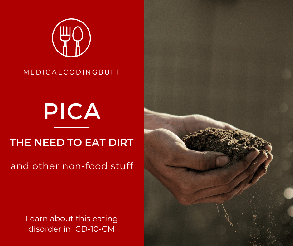 A person getting ready to eat dirt or other non-food items may have an eating disorder called pica. 